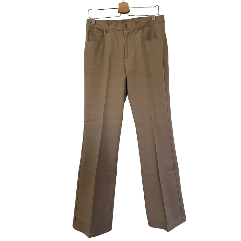 Classiques Entier Tan Stretch Cotton Straight Leg Trousers Pants Size 10